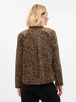 Leopard Denim Chore Jacket