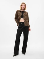 Leopard Denim Chore Jacket