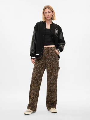 Mid Rise '90s Loose Cheetah Cargo Jeans