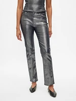 High Rise Metallic ';90s Straight Jeans