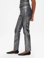 High Rise Metallic ';90s Straight Jeans