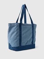 Logo Denim Strap Tote Bag