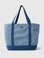 Logo Denim Strap Tote Bag