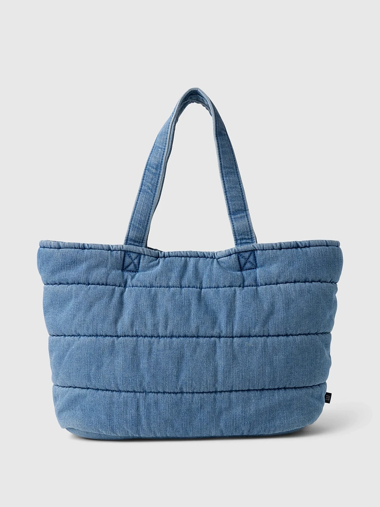 Denim Puffer Tote