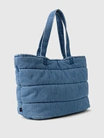 Denim Puffer Tote