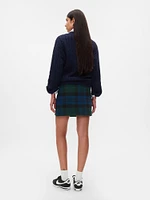 Plaid Wrap Mini Skirt