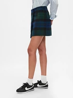 Plaid Wrap Mini Skirt