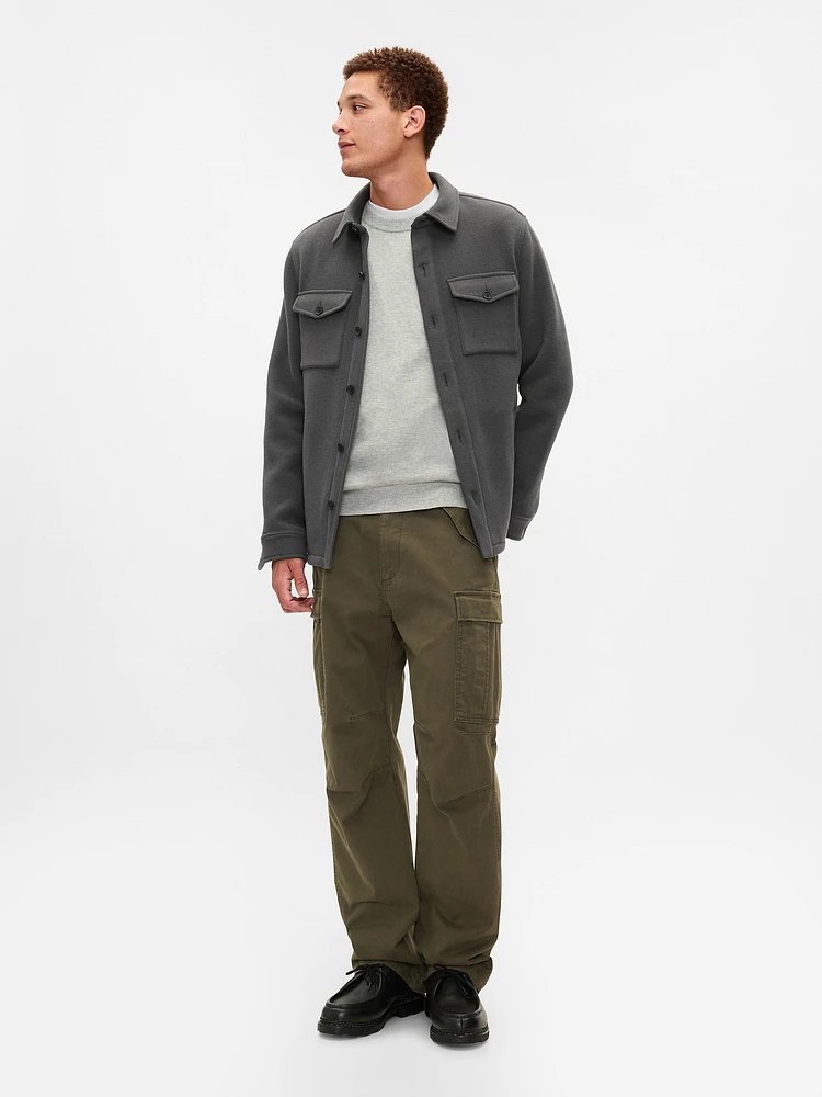 Wool-Blend Relaxed Utility Shirt Jacket