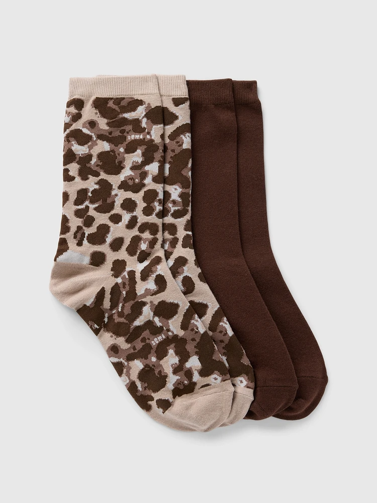 Leopard Crew Socks