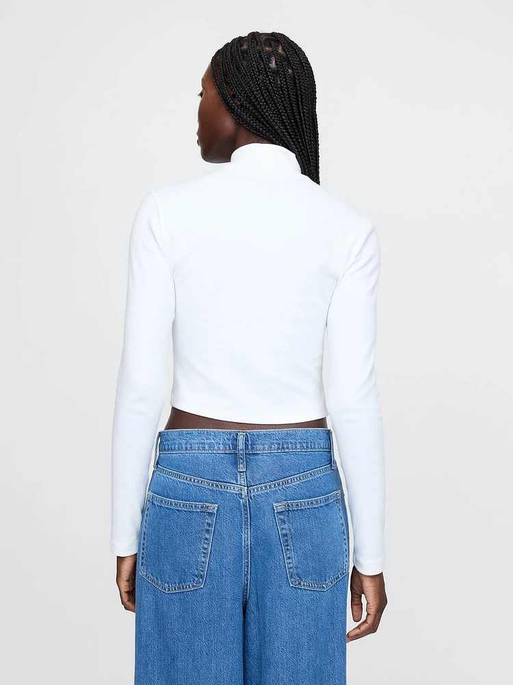 Modern Mockneck Crop Shirt