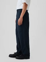 Double-Knee Canvas Utility Baggy Jeans