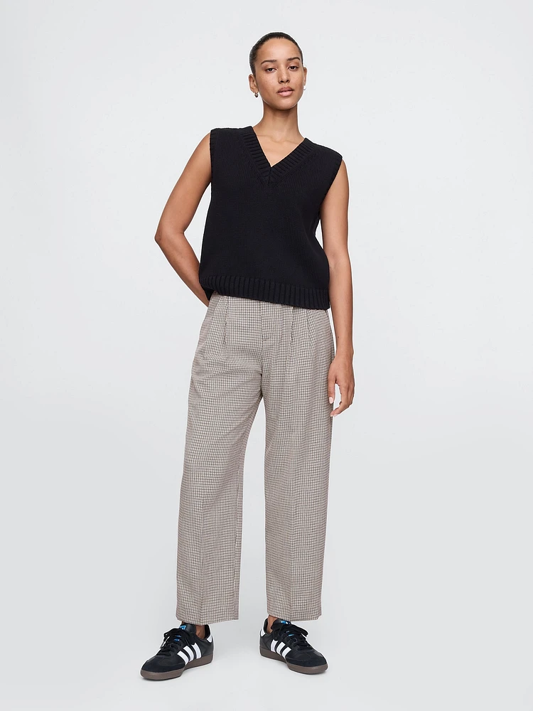 365 High Rise Brushed Twill Pleated Taper Trousers