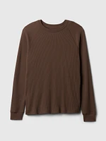 Waffle-Knit Raglan T-Shirt