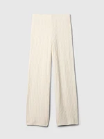 CashSoft Cable-Knit Sweater Pants