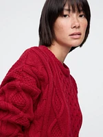 Oversized Mixed Cable-Knit Sweater