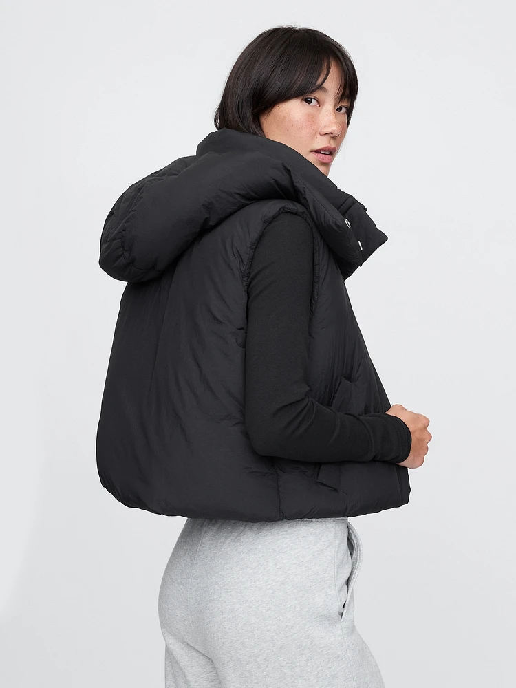 Duvet Wrap Crop Puffer Vest