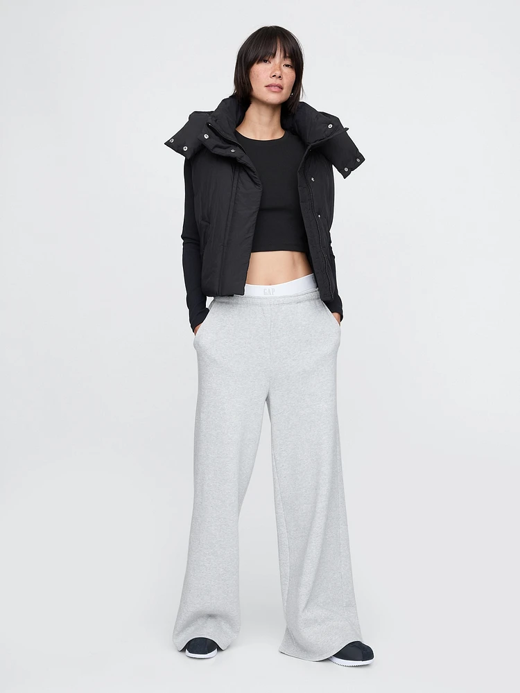 Duvet Wrap Crop Puffer Vest