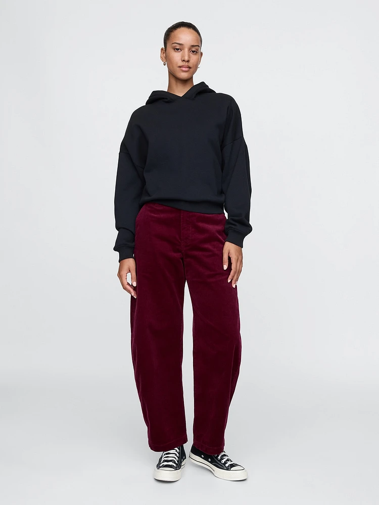 High Rise Corduroy Tapered Ankle Trousers