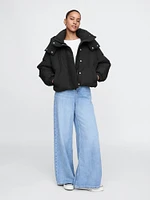 Cropped Duvet Wrap Puffer Jacket