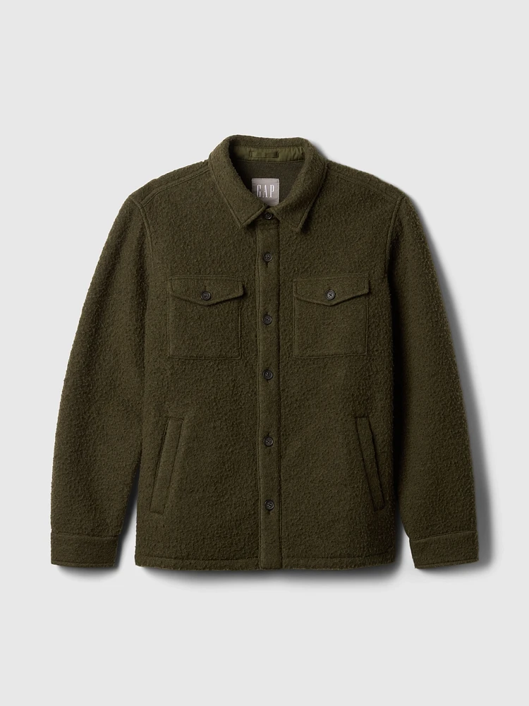 Textured Relaxed Utility Shirt Jacket
