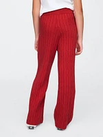 Kids CashSoft Cable-Knit Sweater Pants