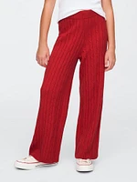 Kids CashSoft Cable-Knit Sweater Pants