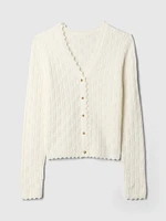 CashSoft Pointelle Cardigan