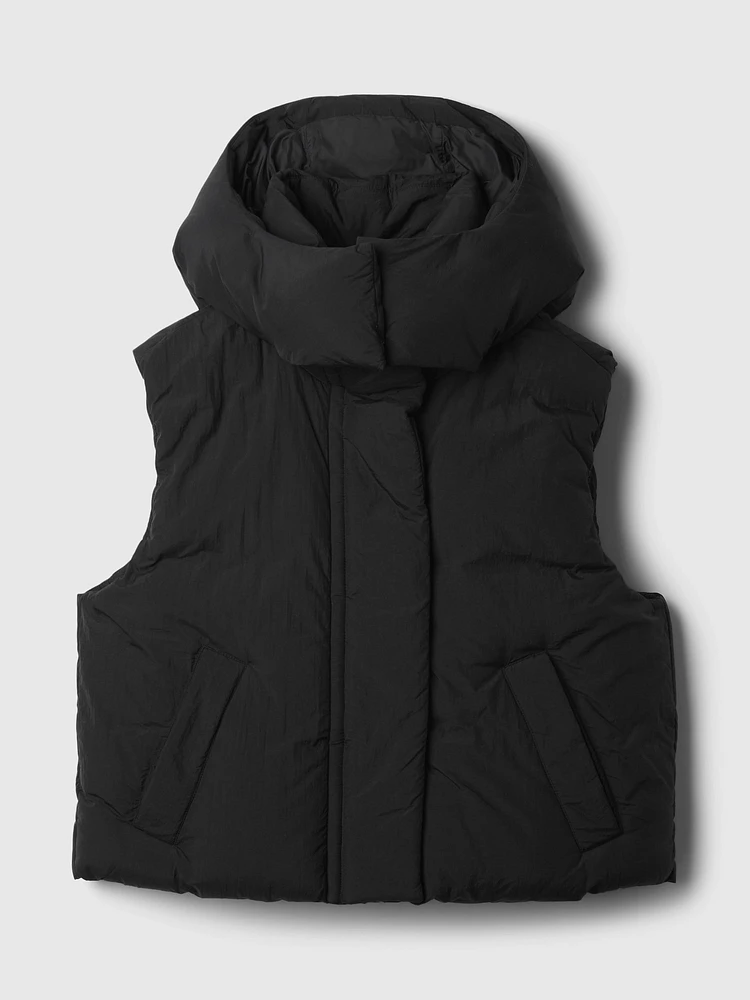 Duvet Wrap Crop Puffer Vest