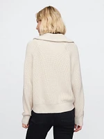 Shaker-Stitch Zip Cardigan