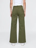 High Rise Stride Wide-Leg Khakis