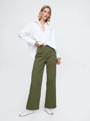 High Rise Stride Wide-Leg Khakis