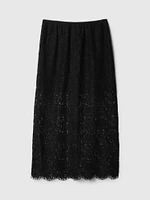 Lace Pull-On Midi Skirt