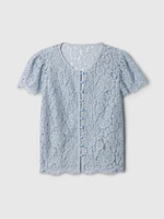 Lace Cap-Sleeve Top