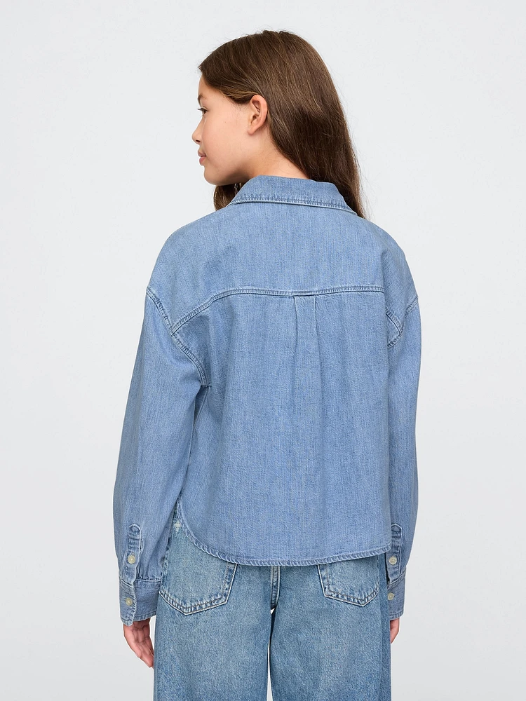 Kids Oversized Denim Shirt