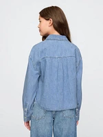 Kids Oversized Denim Shirt