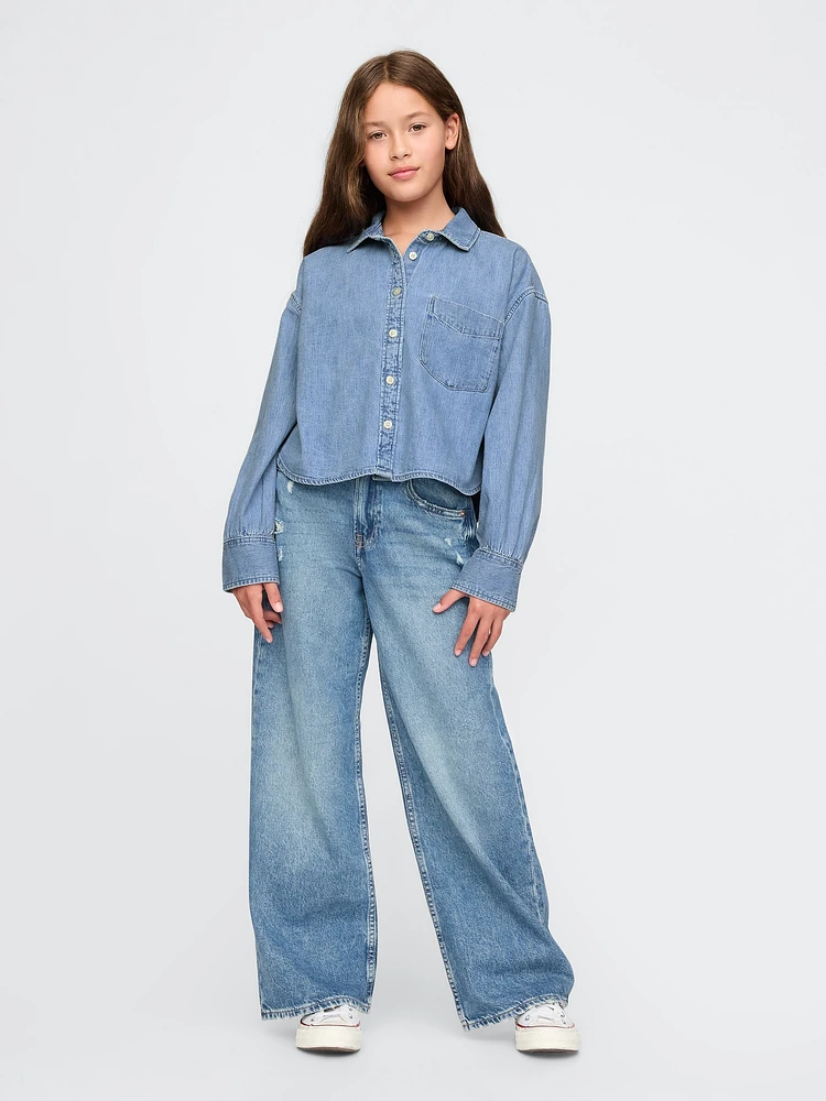 Kids Oversized Denim Shirt