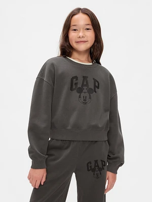 Gap × Kids Vintage Soft Mickey Mouse Logo Cropped Sweatshirt