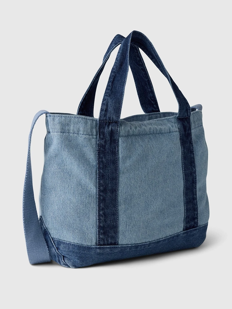 Logo Denim Strap Mini Tote Bag