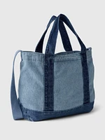 Logo Denim Strap Mini Tote Bag