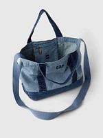 Logo Denim Strap Mini Tote Bag