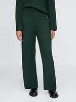 CashSoft Cable-Knit Sweater Pants