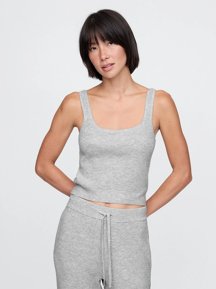 CashSoft Waffle PJ Cropped Tank Top