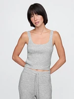 CashSoft Waffle PJ Cropped Tank Top