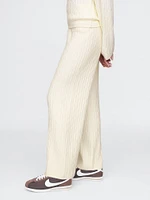 CashSoft Cable-Knit Sweater Pants