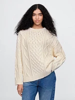 Oversized Mixed Cable-Knit Sweater