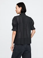 Pintuck Ruffle Shirt