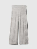 CashSoft Cable-Knit Sweater Pants