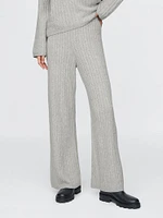 CashSoft Cable-Knit Sweater Pants