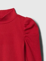 Baby & Toddler Puff-Sleeve Rib Mockneck