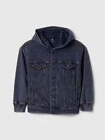 Kids Hooded Icon Sweatshirt Denim Jacket